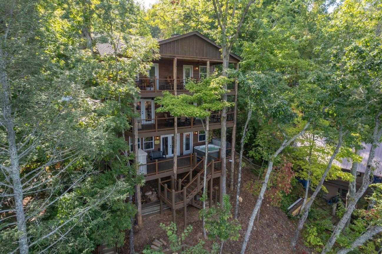 Russell'S Fort At White Oak Point: Historical Cabin On Lake Lure, Luxury, Direct Lake Access! Villa Exterior foto